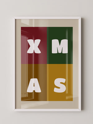 XMAS Buchstaben Retrofarben