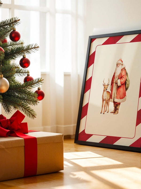 Weihnachtsmann Rentier Nostalgie