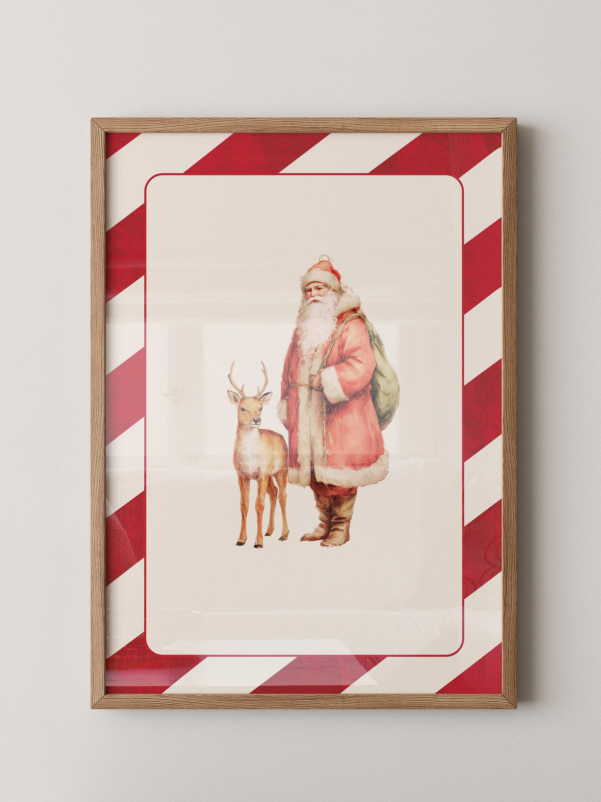 Weihnachtsmann Rentier Nostalgie
