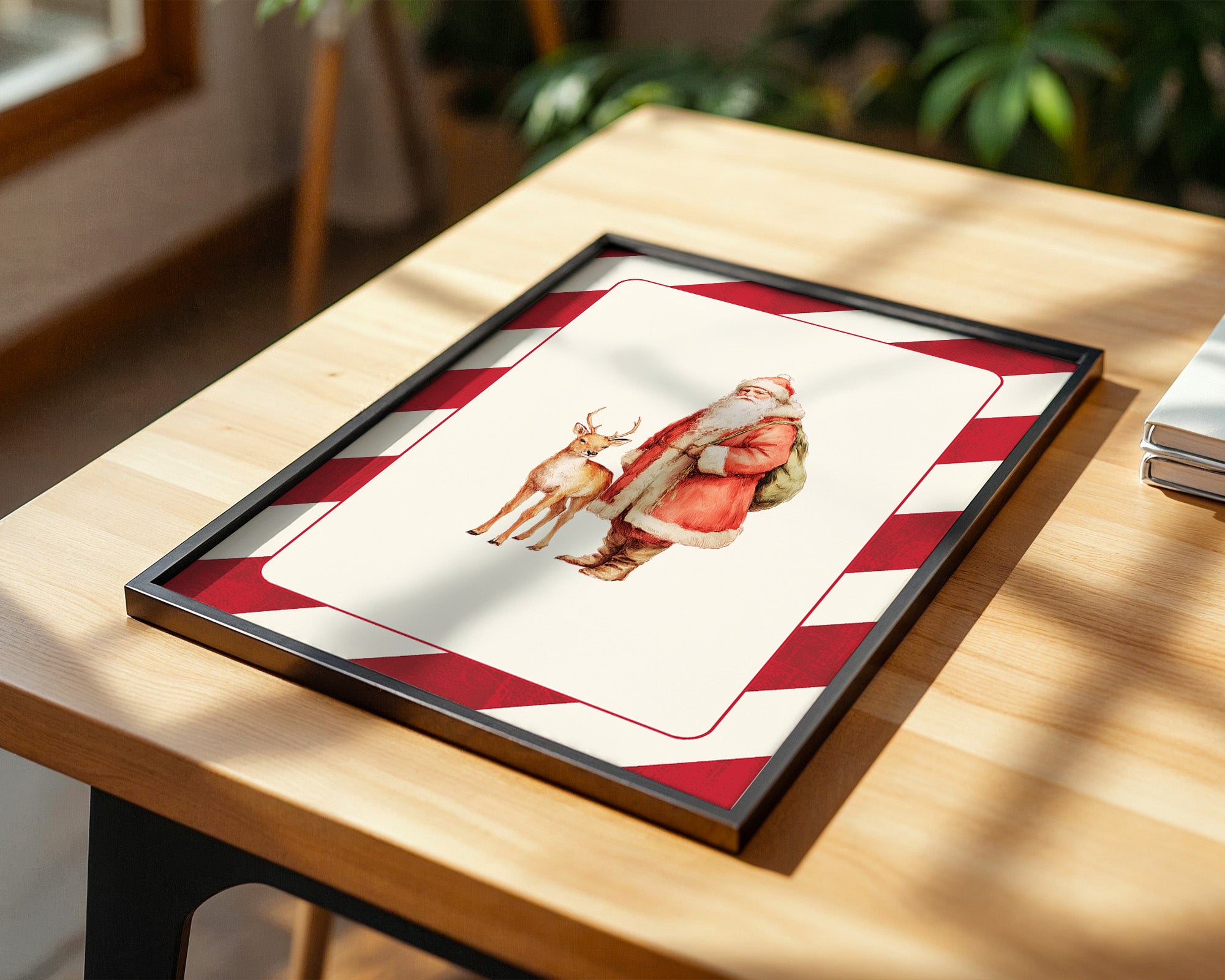 Weihnachtsmann Rentier Nostalgie