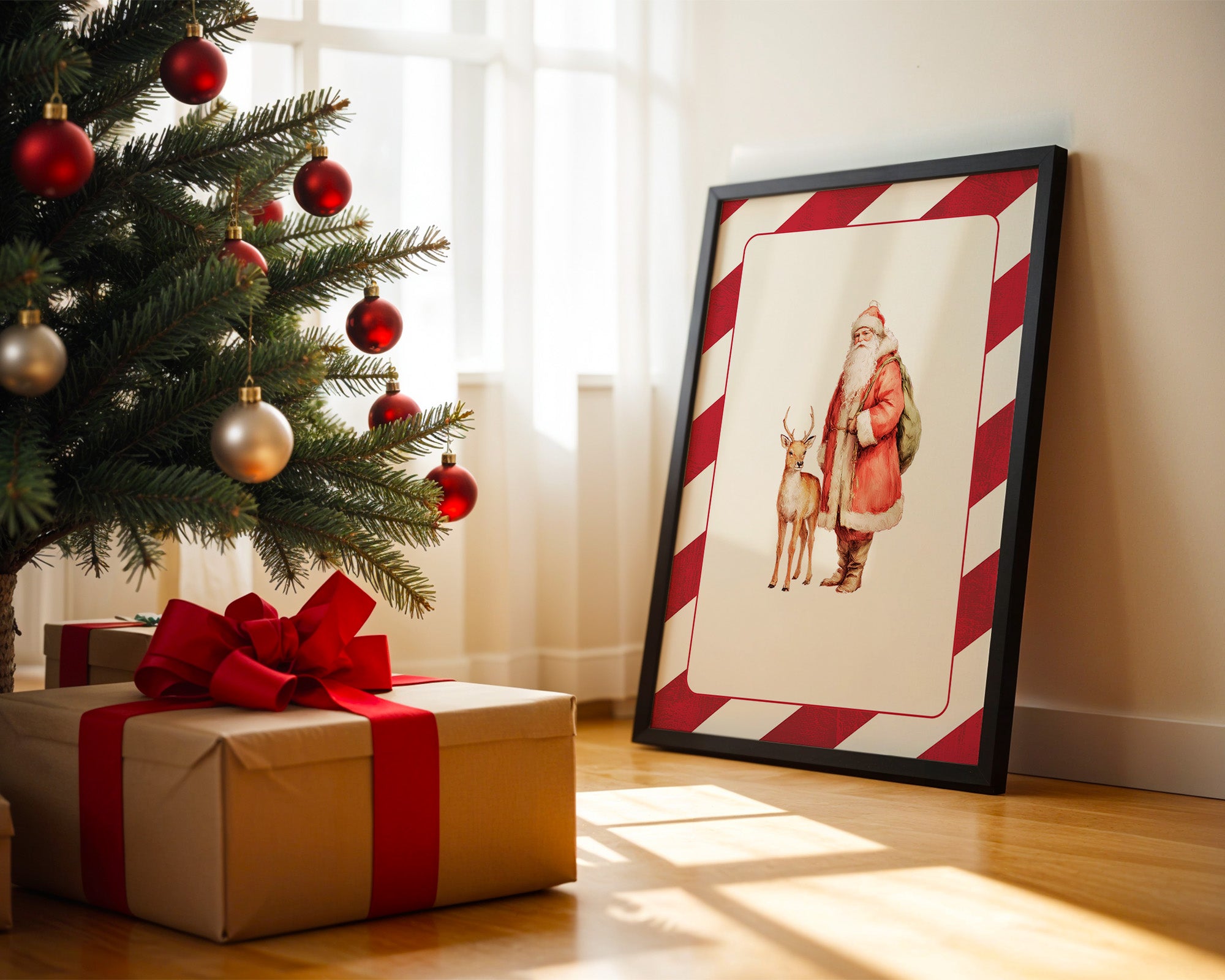 Weihnachtsmann Rentier Nostalgie