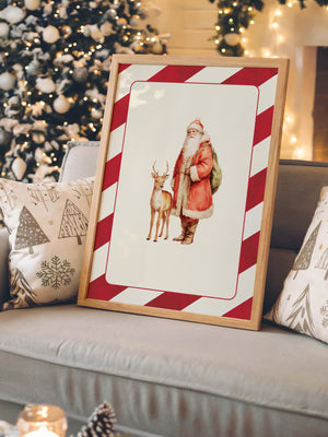 Weihnachtsmann Rentier Nostalgie