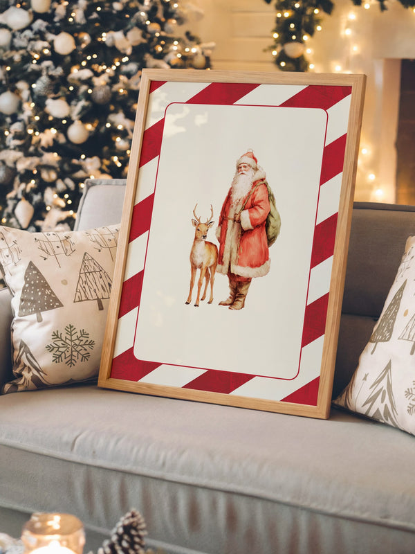 Weihnachtsmann Rentier Nostalgie