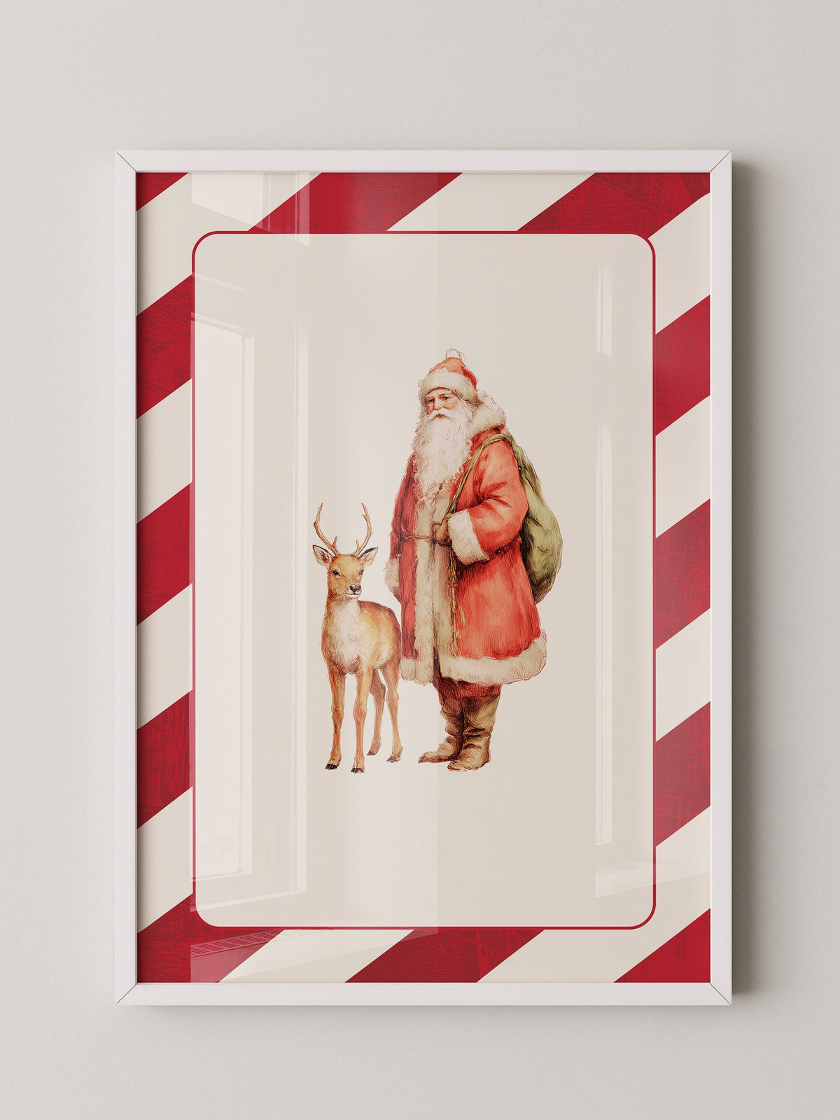 Weihnachtsmann Rentier Nostalgie