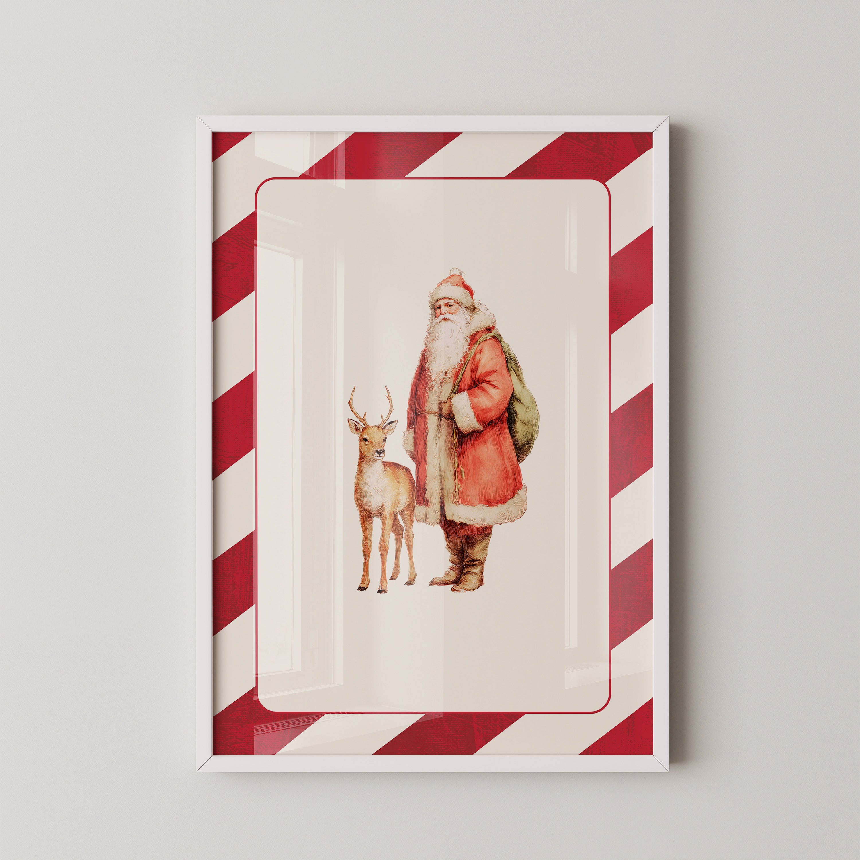 Weihnachtsmann Rentier Nostalgie