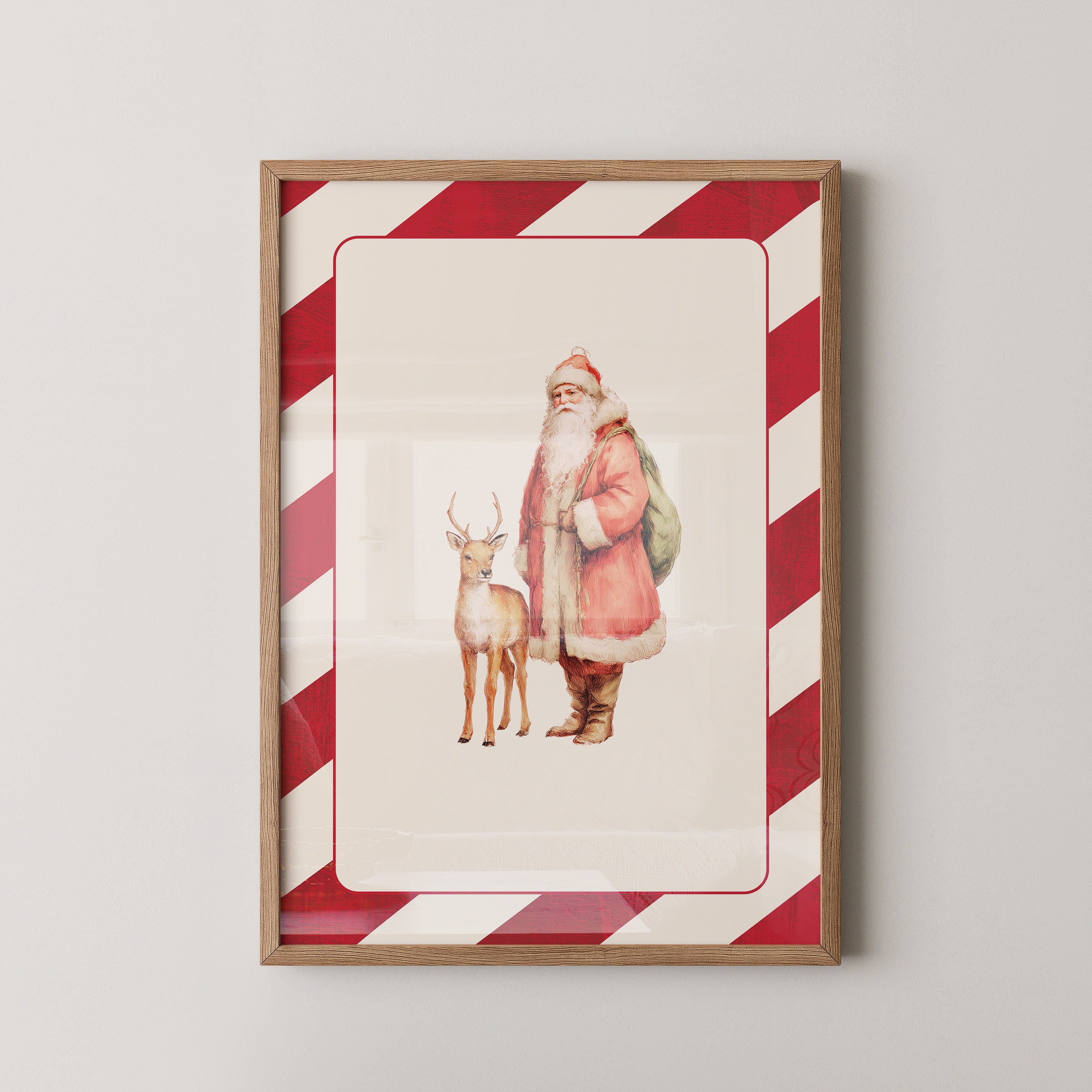 Weihnachtsmann Rentier Nostalgie