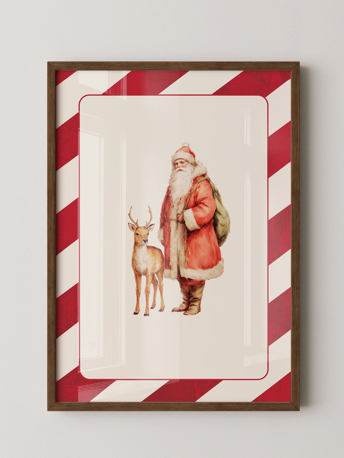 Weihnachtsmann Rentier Nostalgie