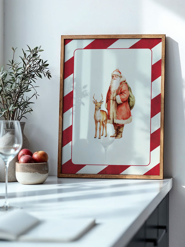 Weihnachtsmann Rentier Nostalgie