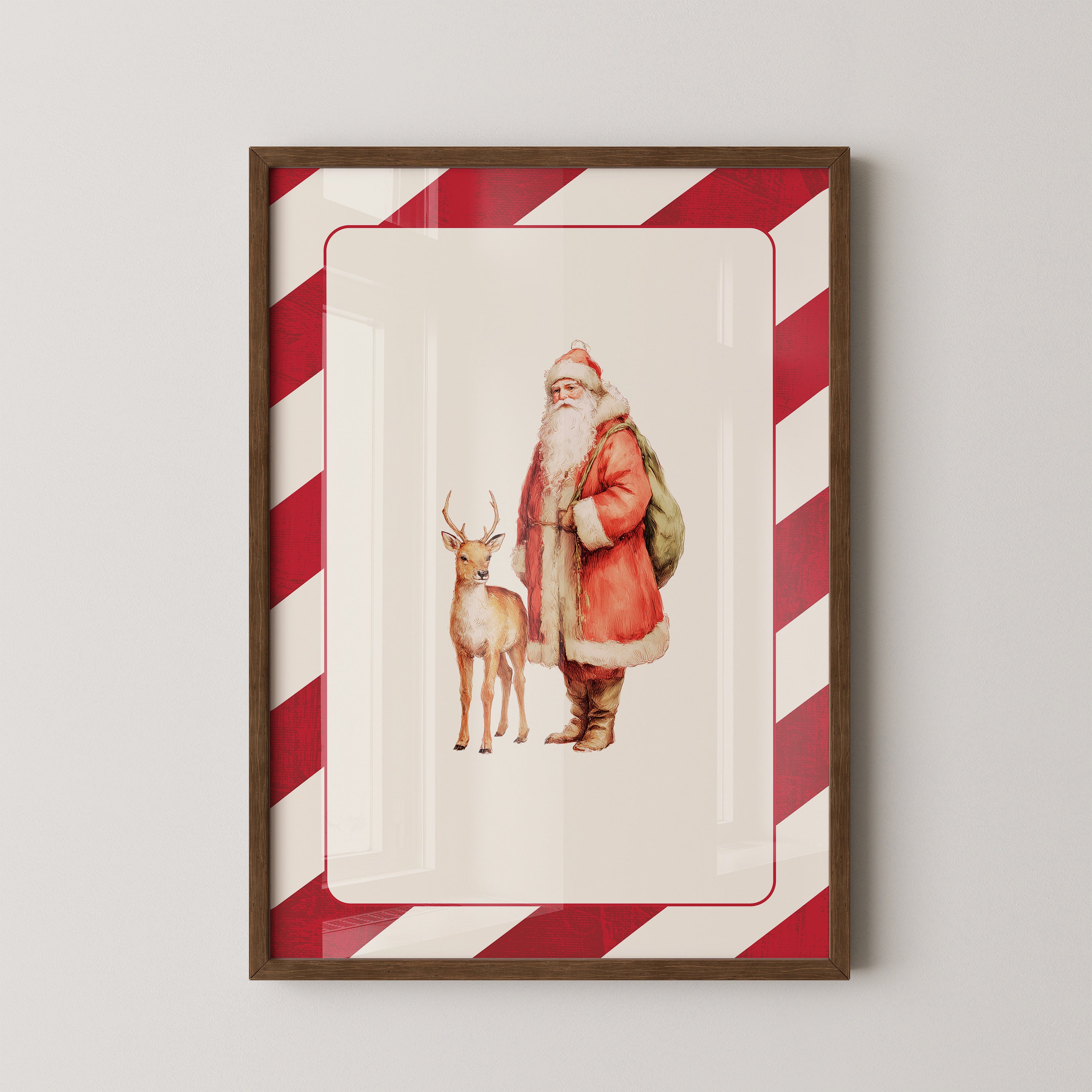 Weihnachtsmann Rentier Nostalgie