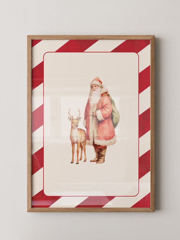 Weihnachtsmann Rentier Nostalgie