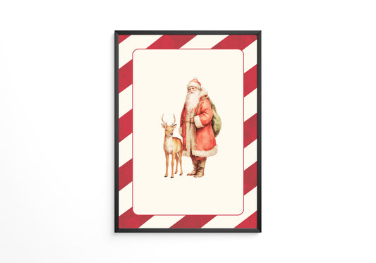 Weihnachtsmann Rentier Nostalgie