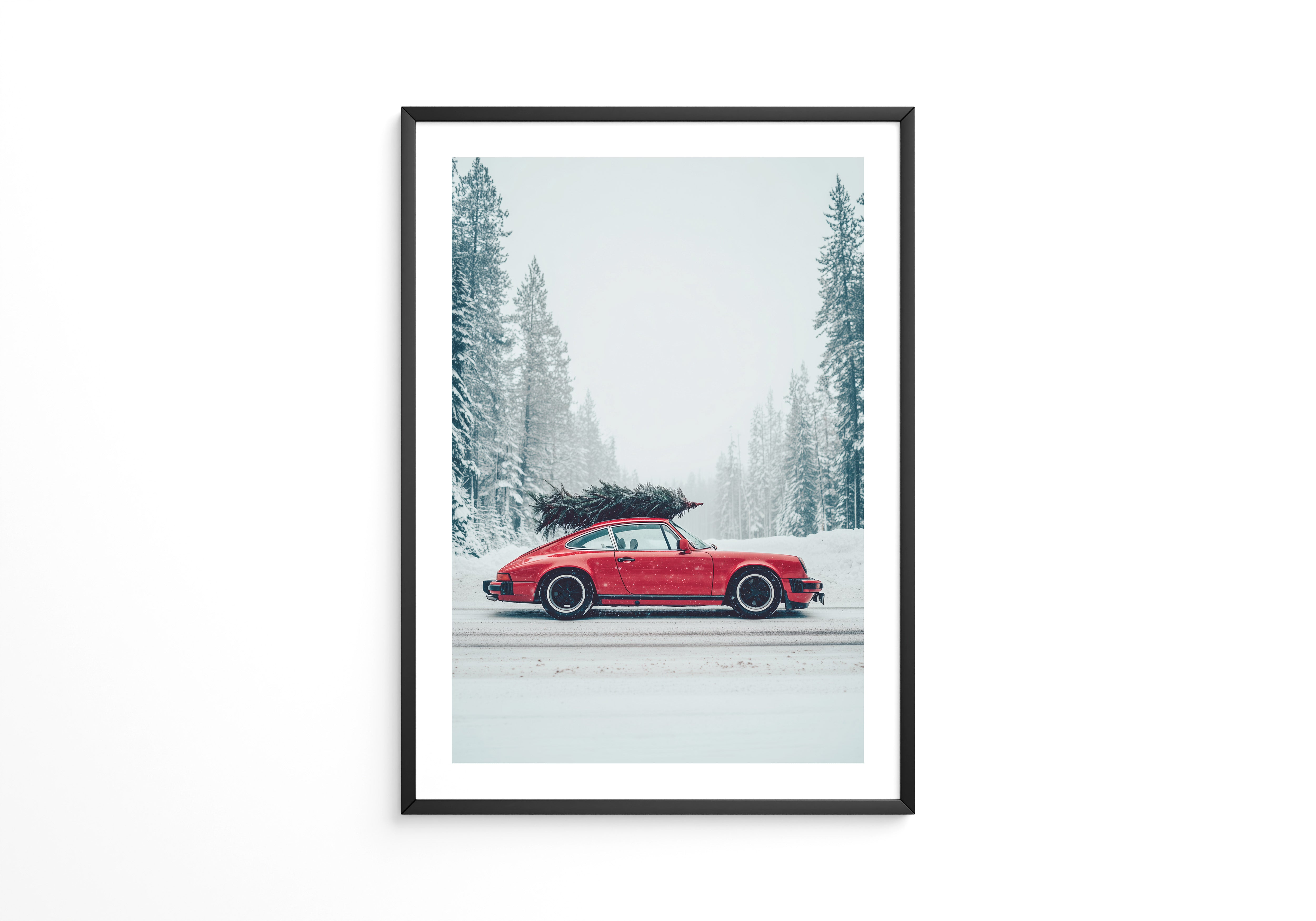 Porsche Winterlandschaft Rot