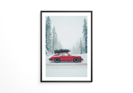 Porsche Winterlandschaft Rot