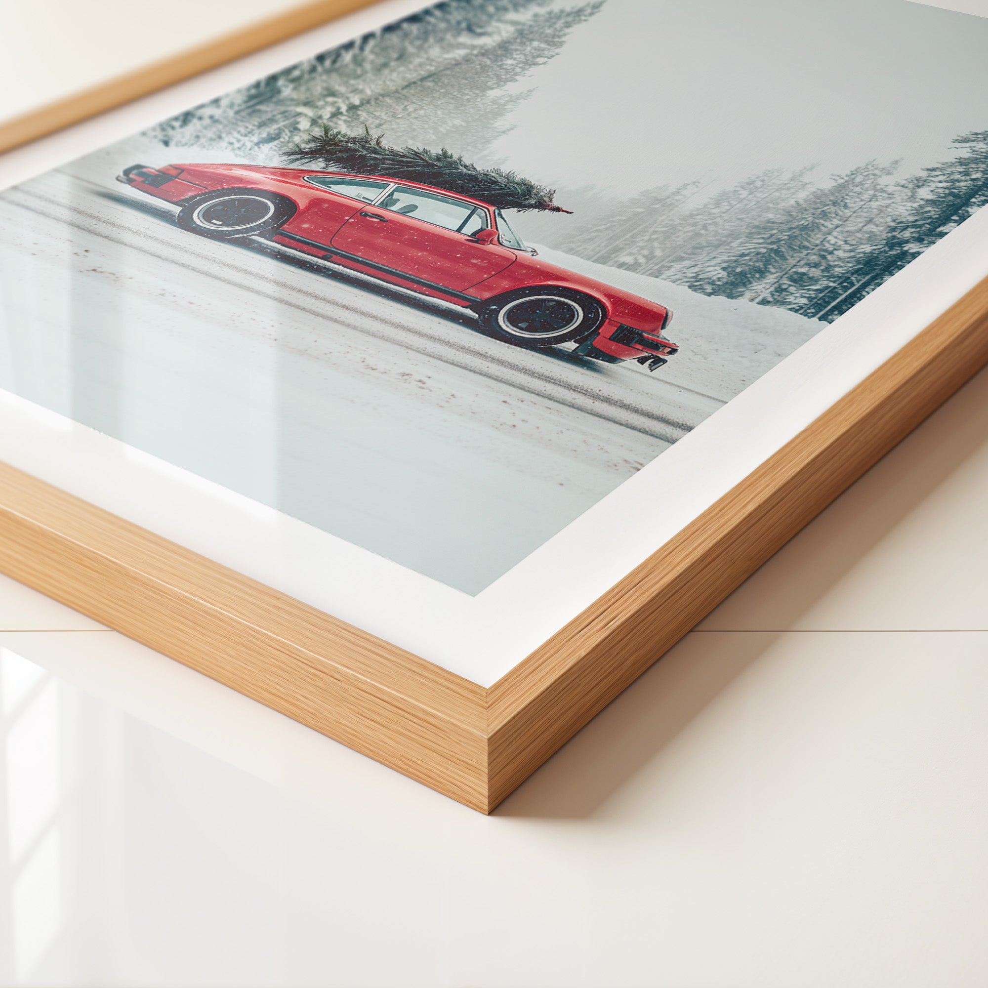 Porsche Winterlandschaft Rot