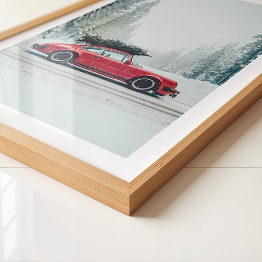 Porsche Winterlandschaft Rot