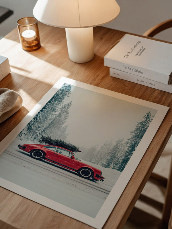 Porsche Winterlandschaft Rot