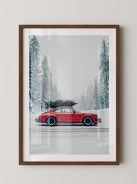 Porsche Winterlandschaft Rot