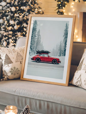 Porsche Winterlandschaft Rot