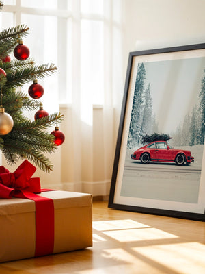 Porsche Winterlandschaft Rot