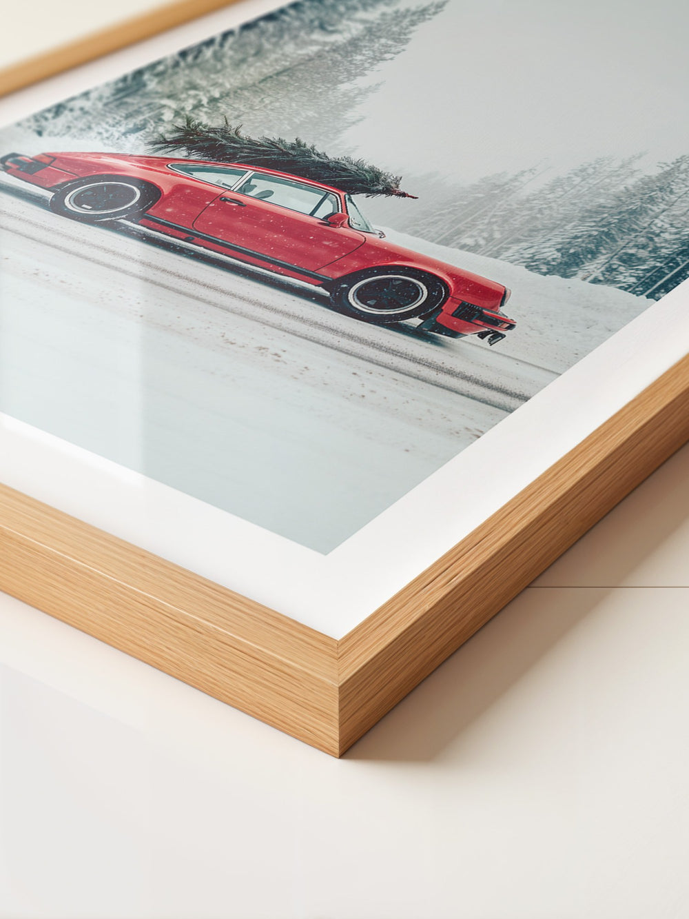 Porsche Winterlandschaft Rot