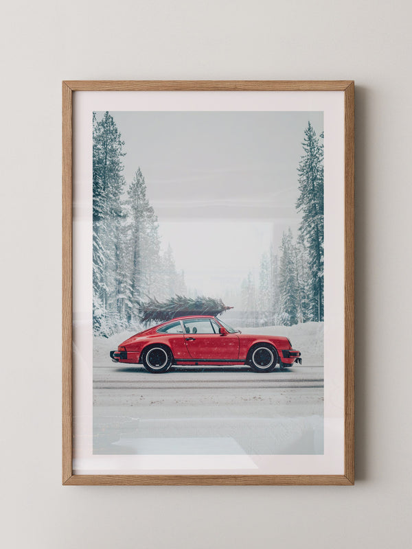 Porsche Winterlandschaft Rot