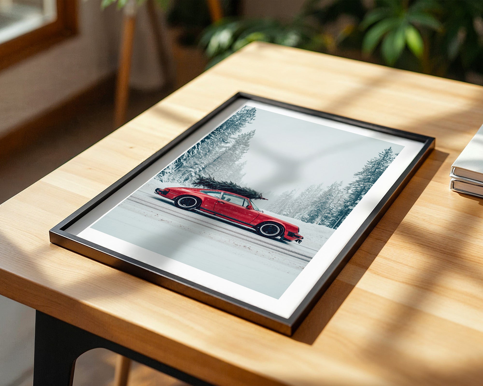 Porsche Winterlandschaft Rot