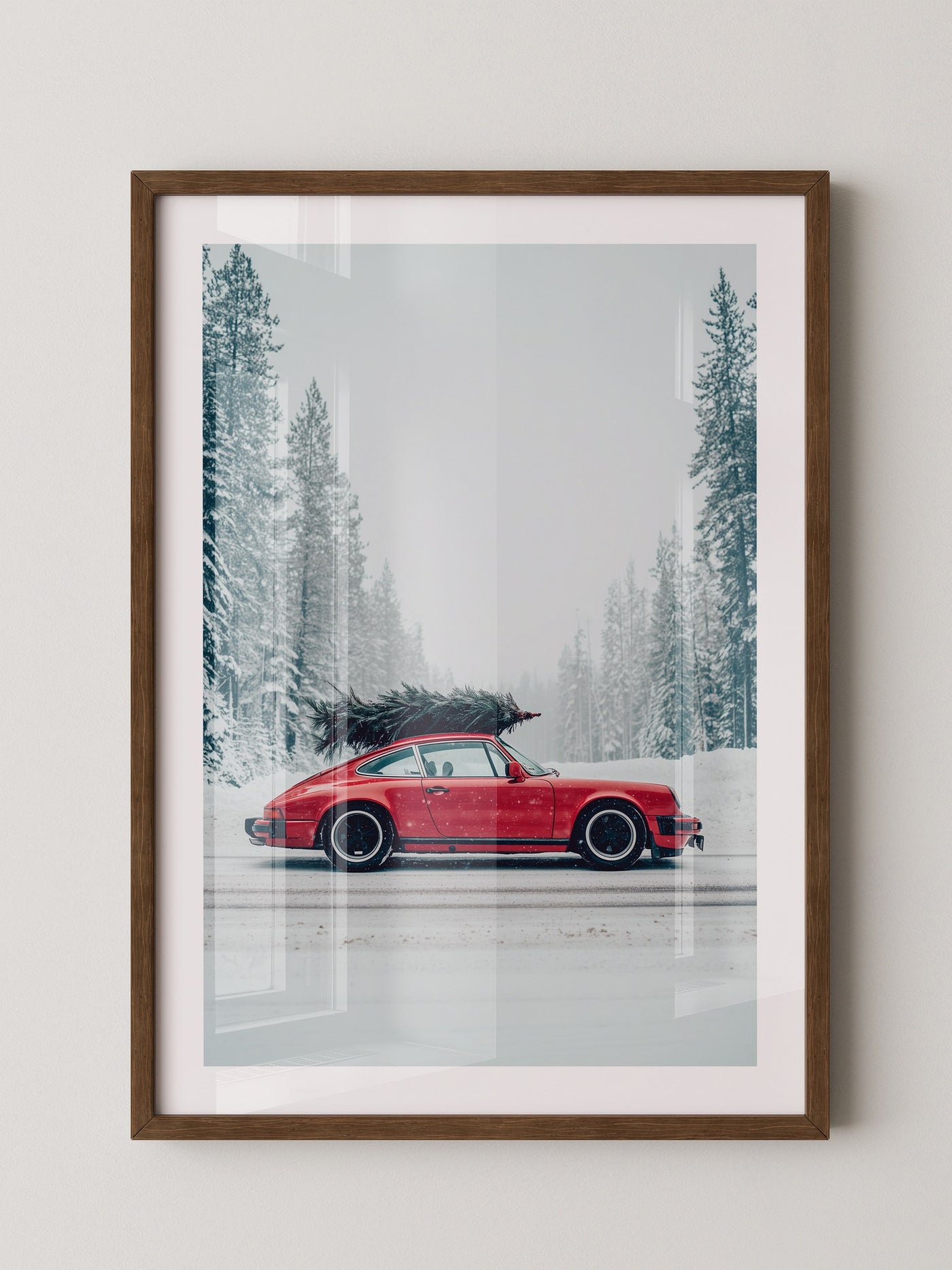 Porsche Winterlandschaft Rot