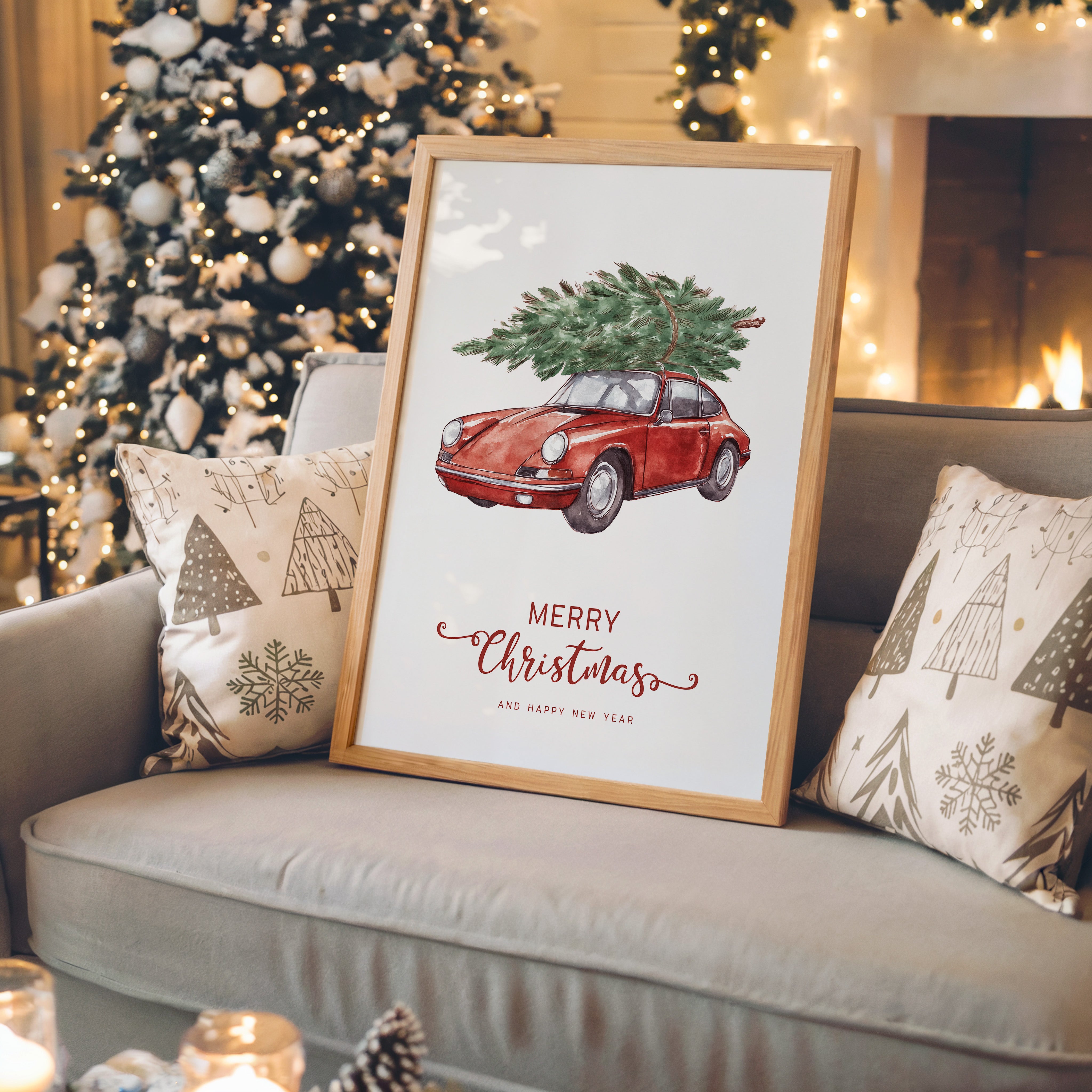 Porsche Weihnachtsbaum Rot