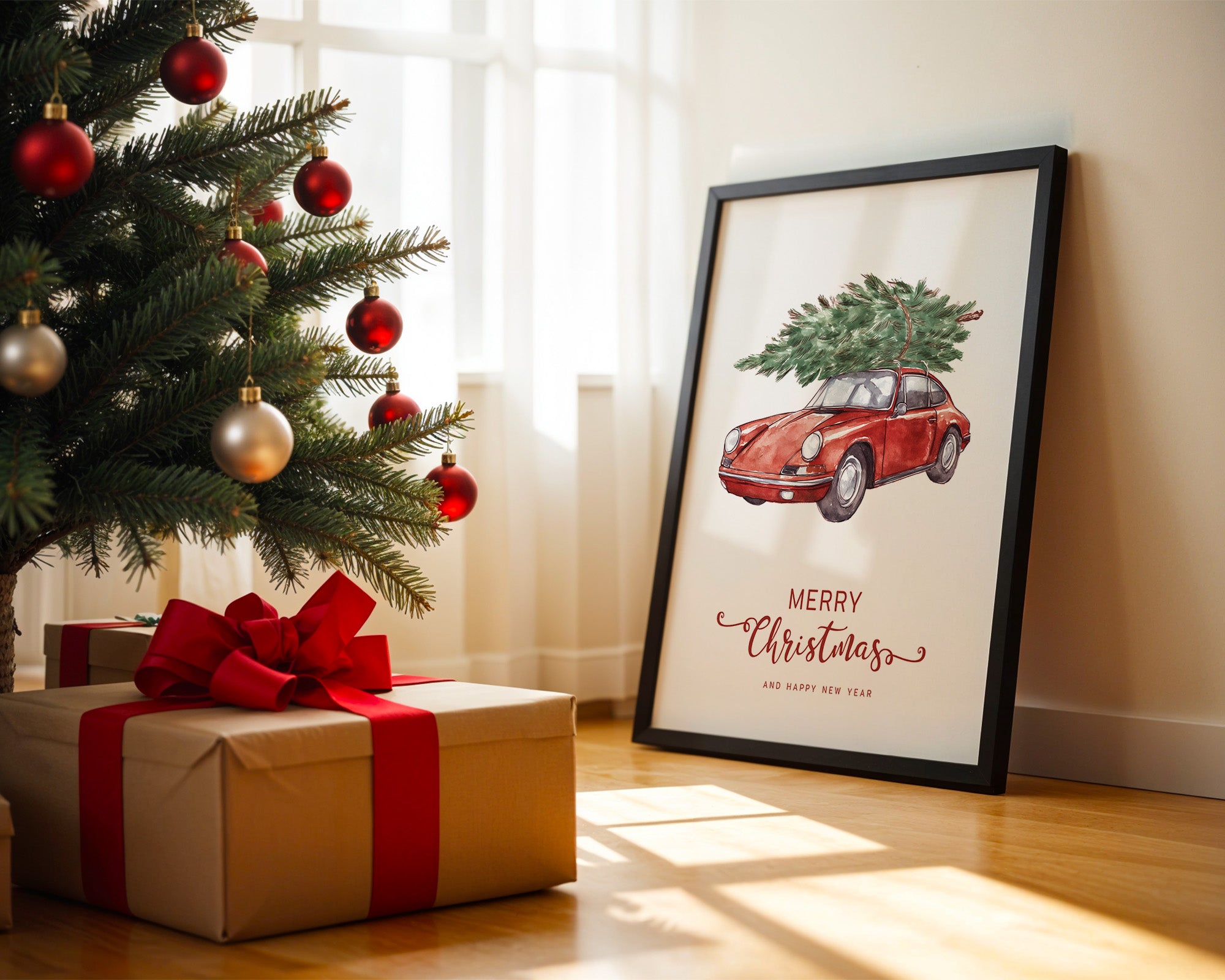 Porsche Weihnachtsbaum Rot