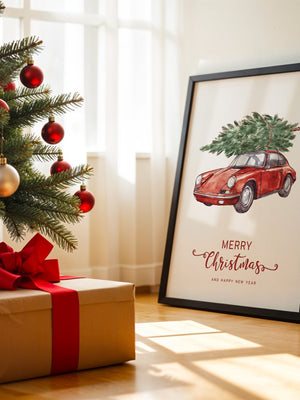 Porsche Weihnachtsbaum Rot