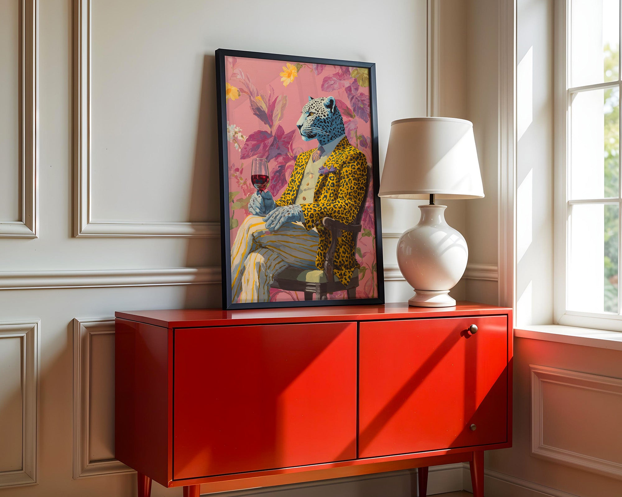 Leopard Mensch Farbig Stilvoll