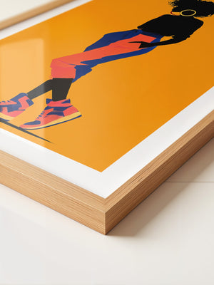 Silhouette Frau leuchtend orange