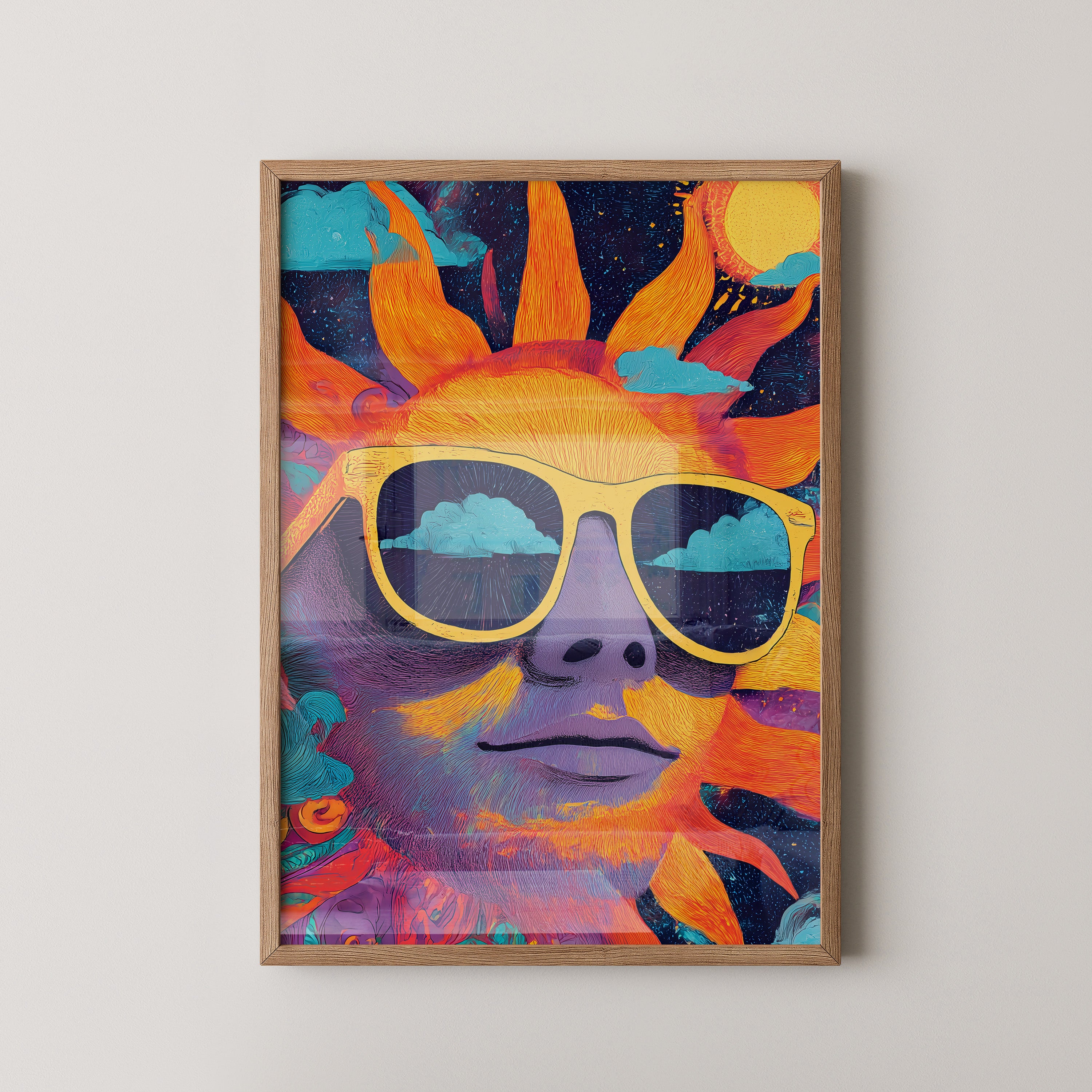 Sonnen Gesicht Bunte Brillen