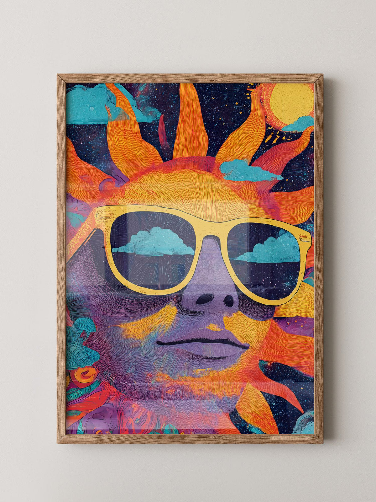 Sonnen Gesicht Bunte Brillen
