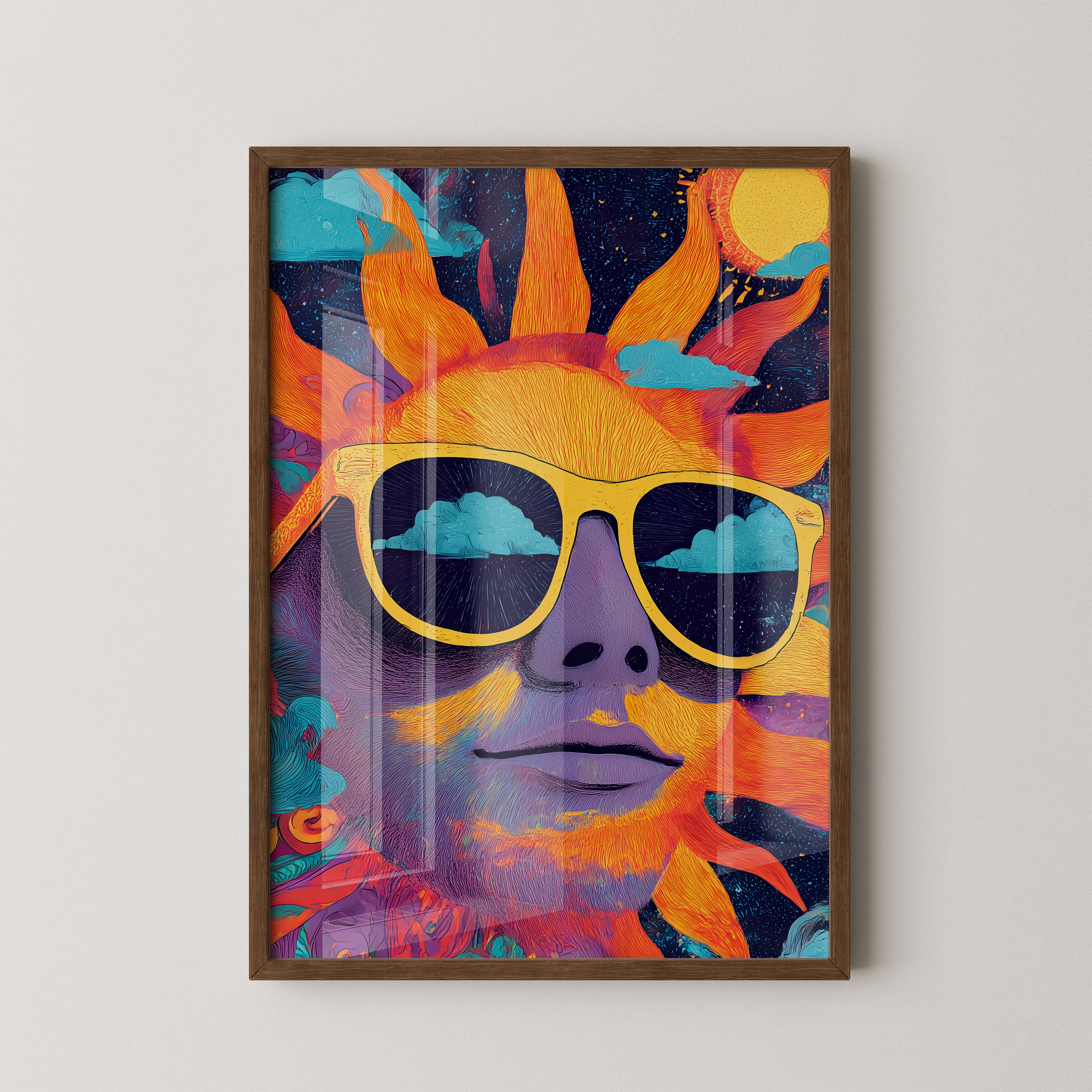 Sonnen Gesicht Bunte Brillen