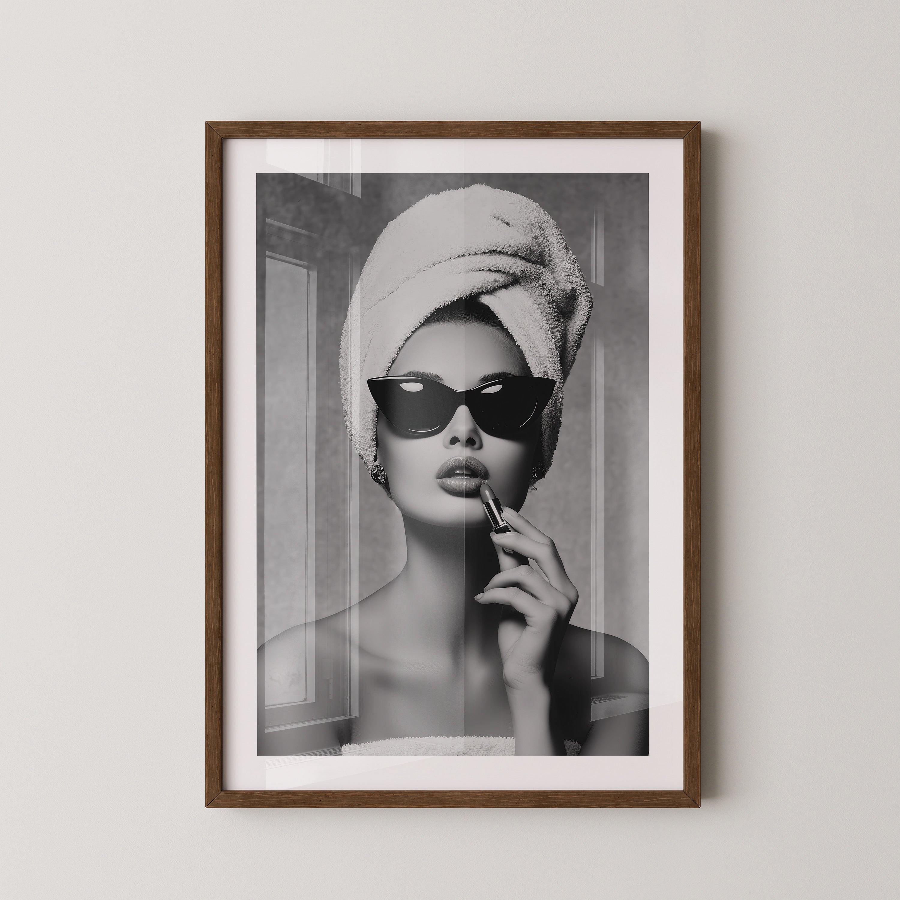 Elegante Frau Lippenstift S/W