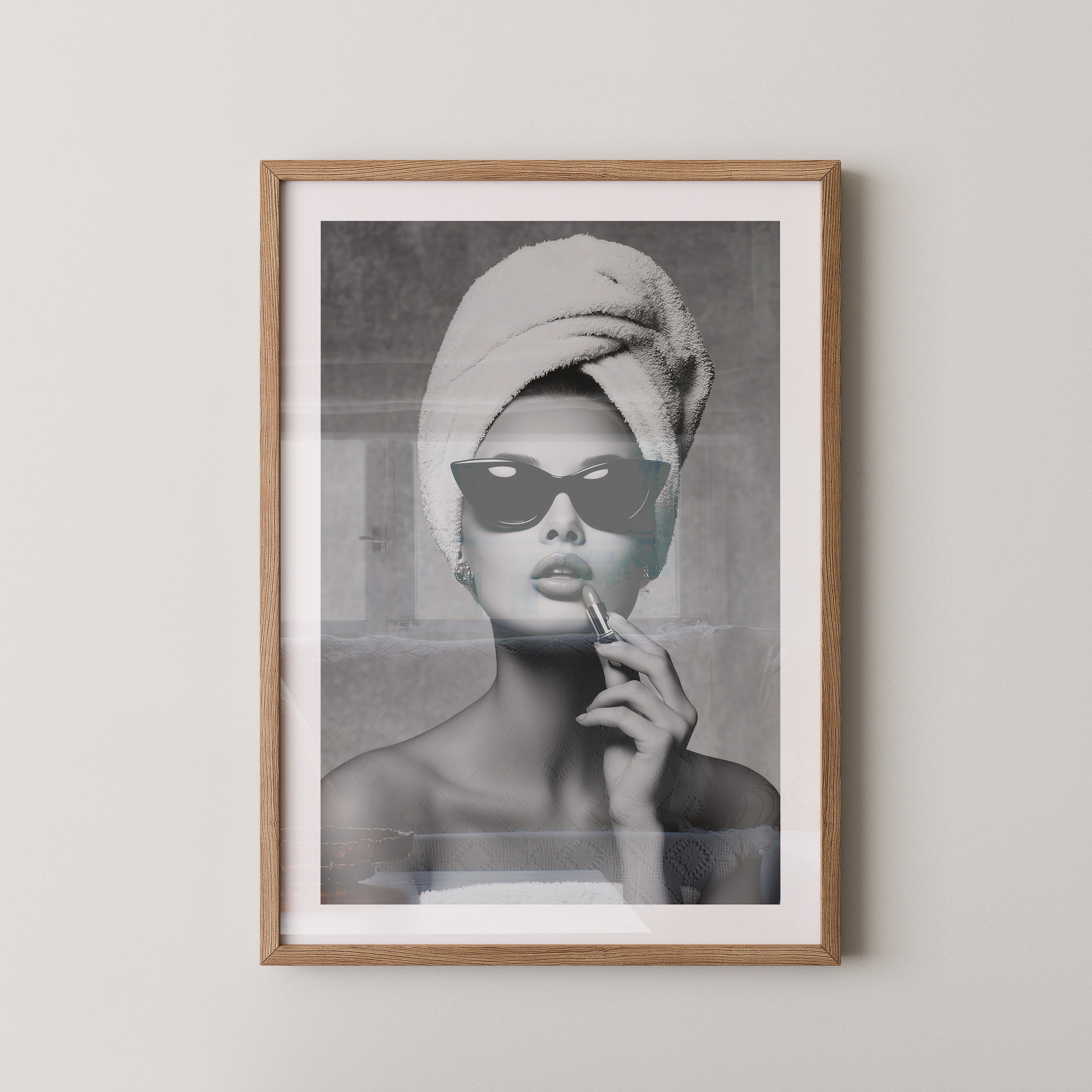 Elegante Frau Lippenstift S/W