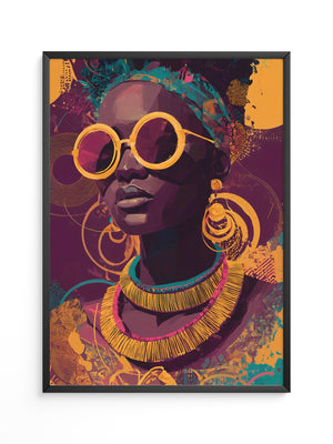 Frau mit Sonnenbrille Pop Art