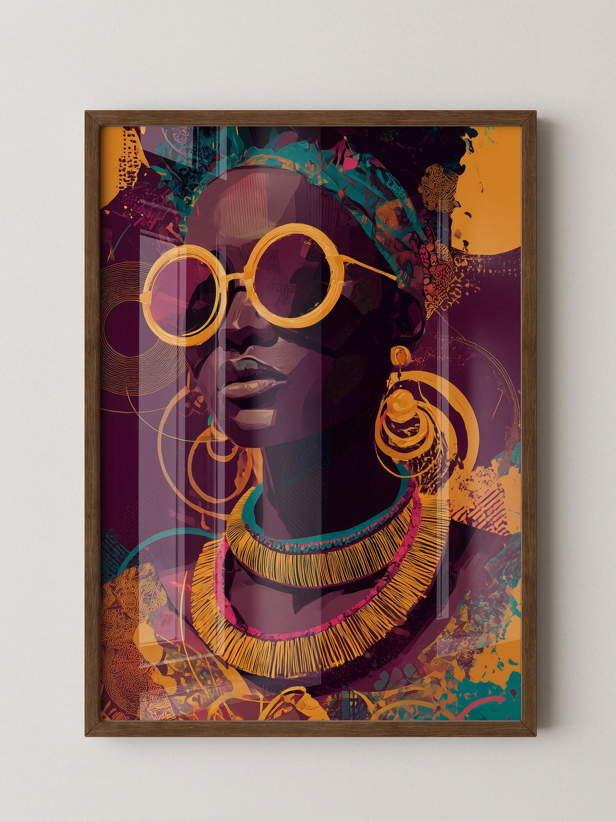 Frau mit Sonnenbrille Pop Art