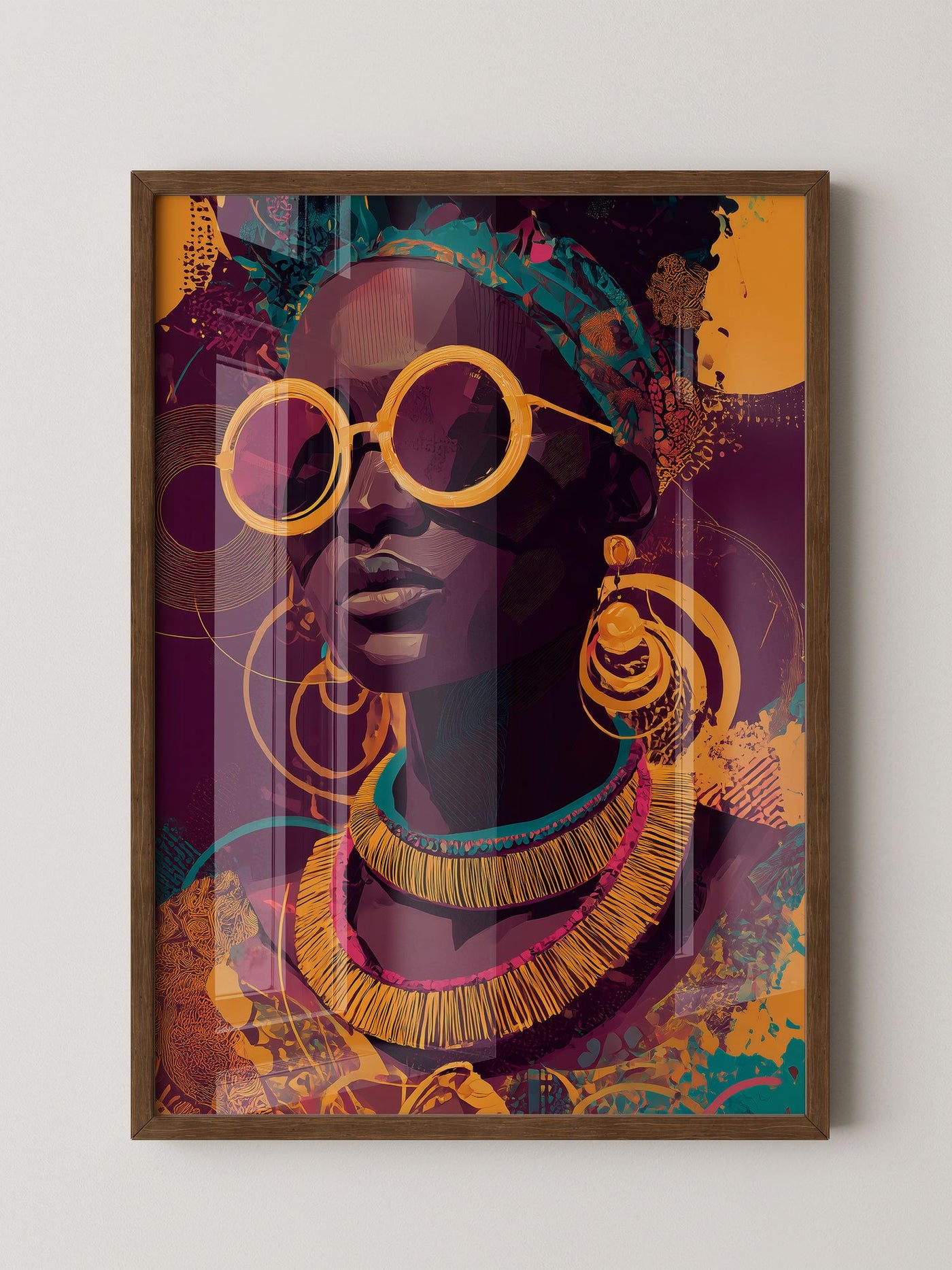 Frau mit Sonnenbrille Pop Art