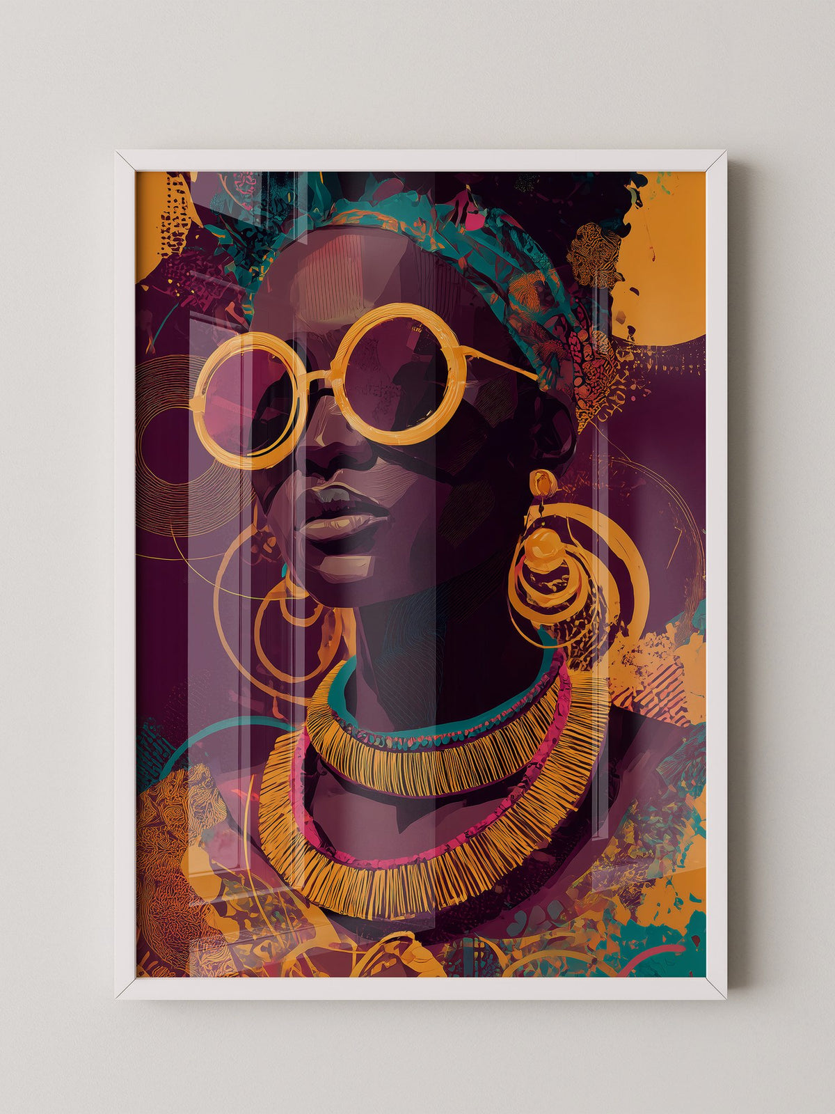Frau mit Sonnenbrille Pop Art