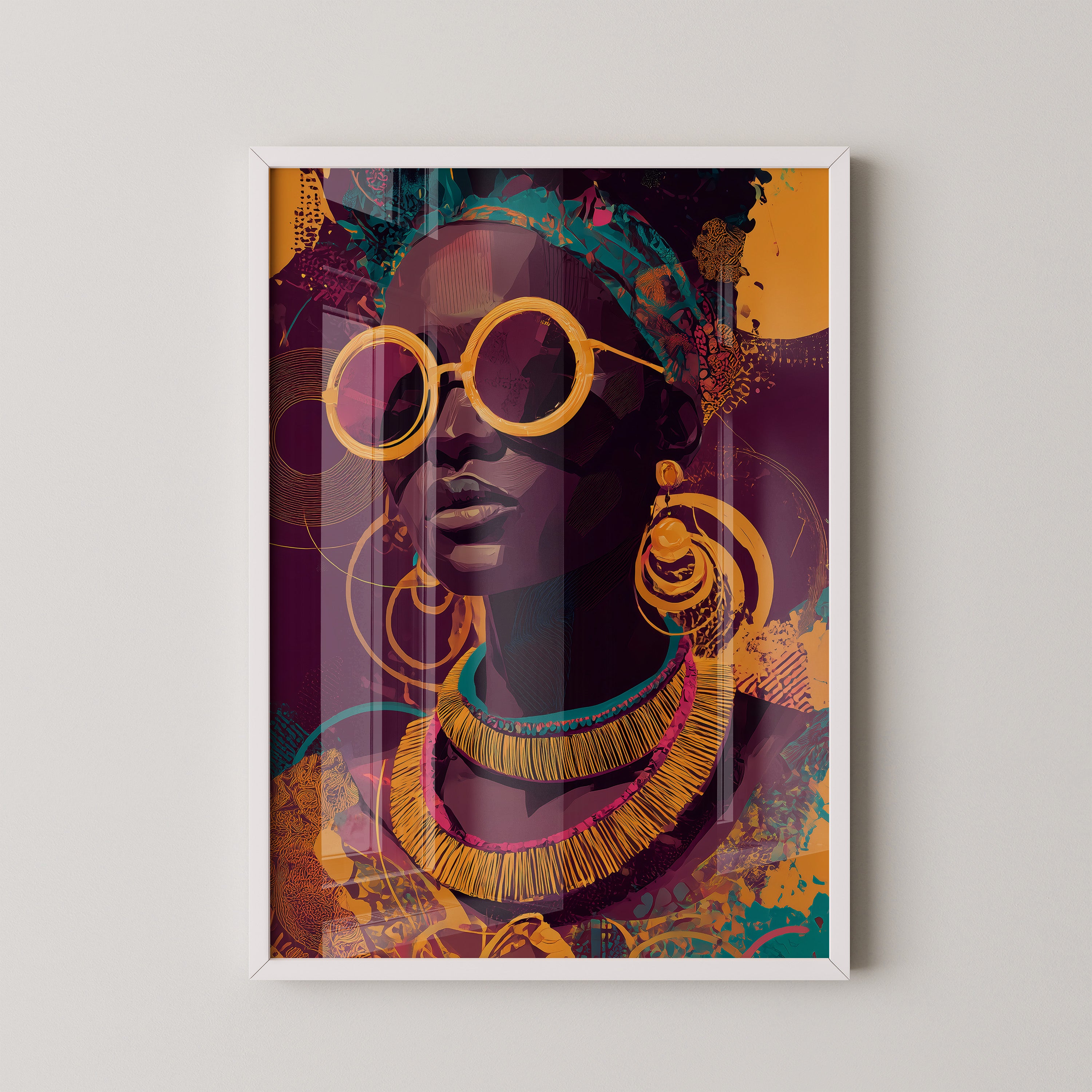 Frau mit Sonnenbrille Pop Art