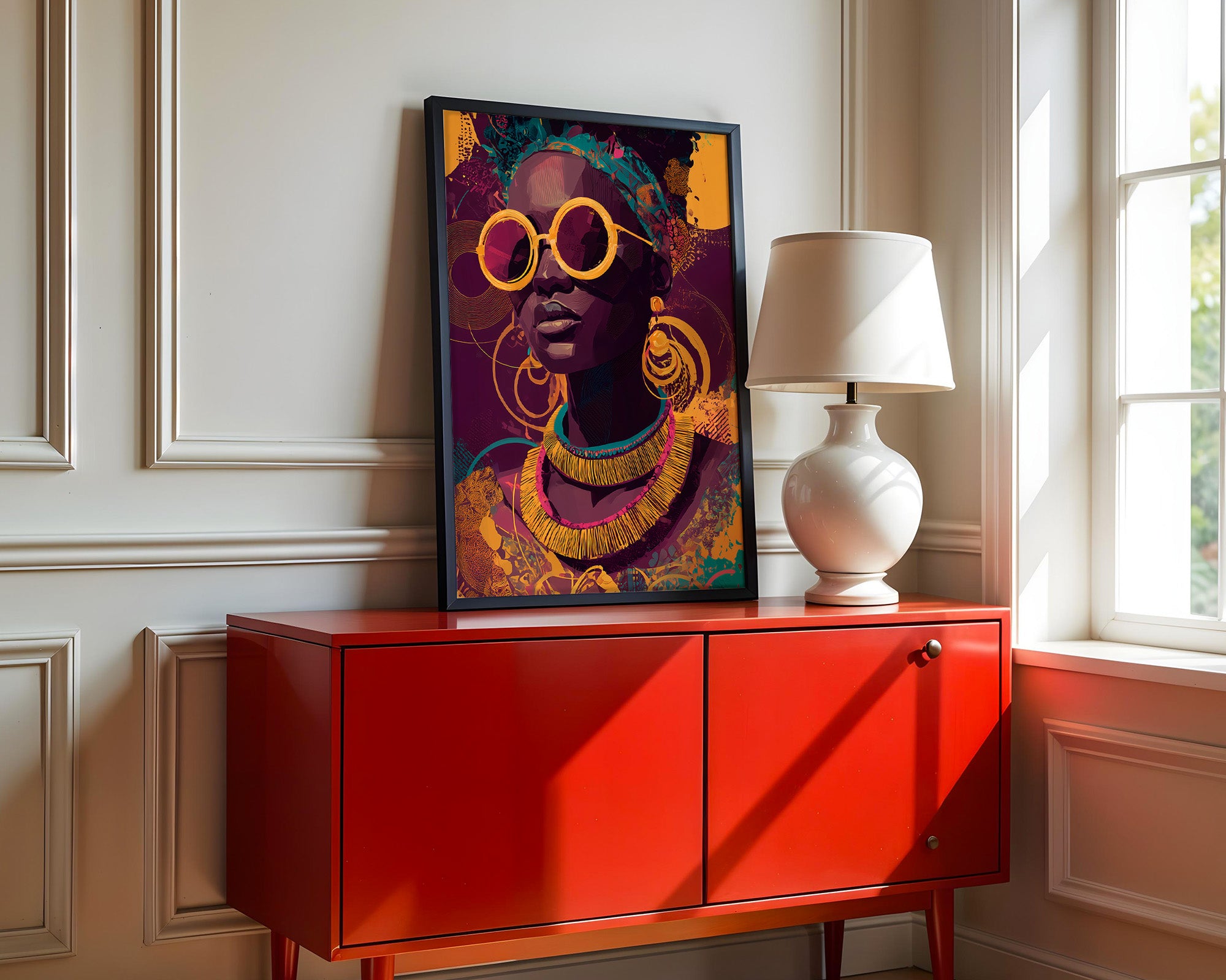 Frau mit Sonnenbrille Pop Art