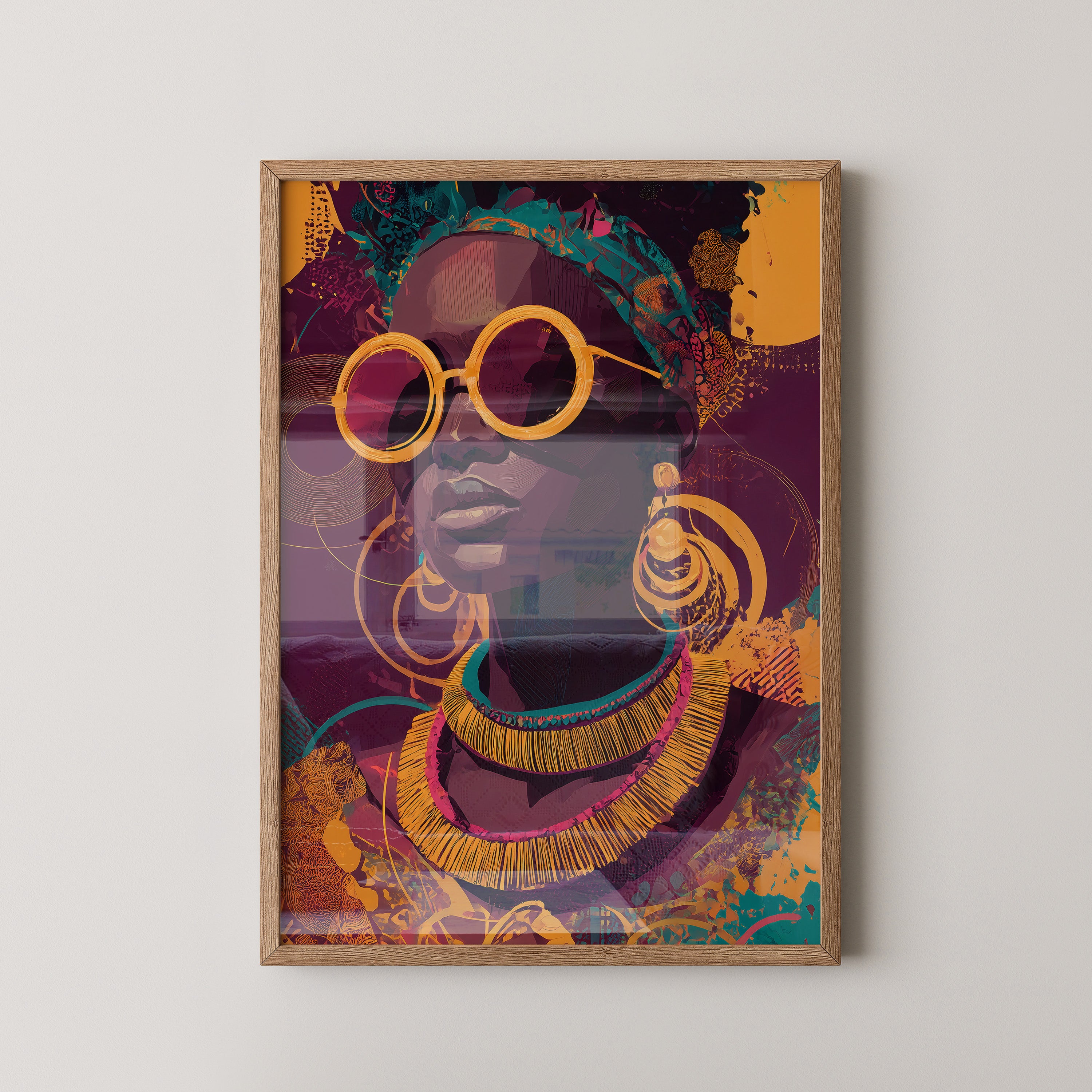 Frau mit Sonnenbrille Pop Art