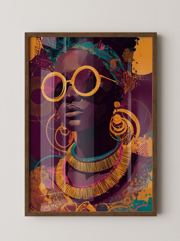 Frau mit Sonnenbrille Pop Art