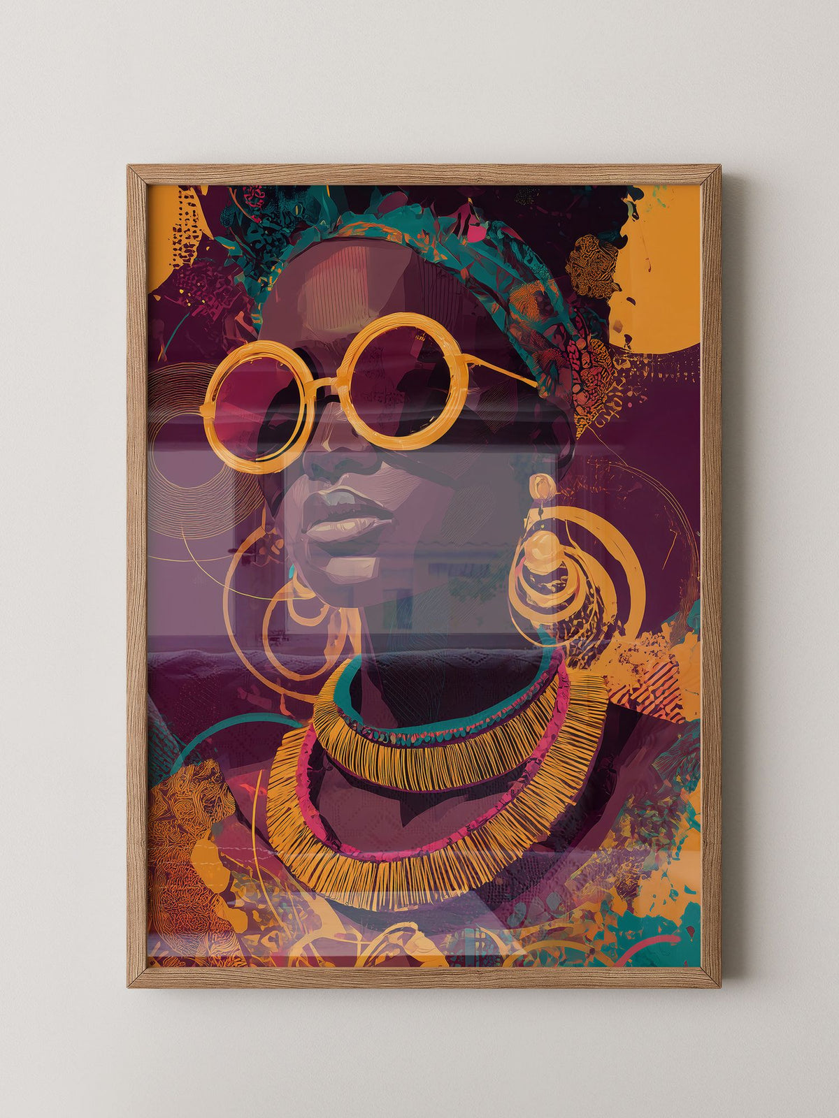 Frau mit Sonnenbrille Pop Art