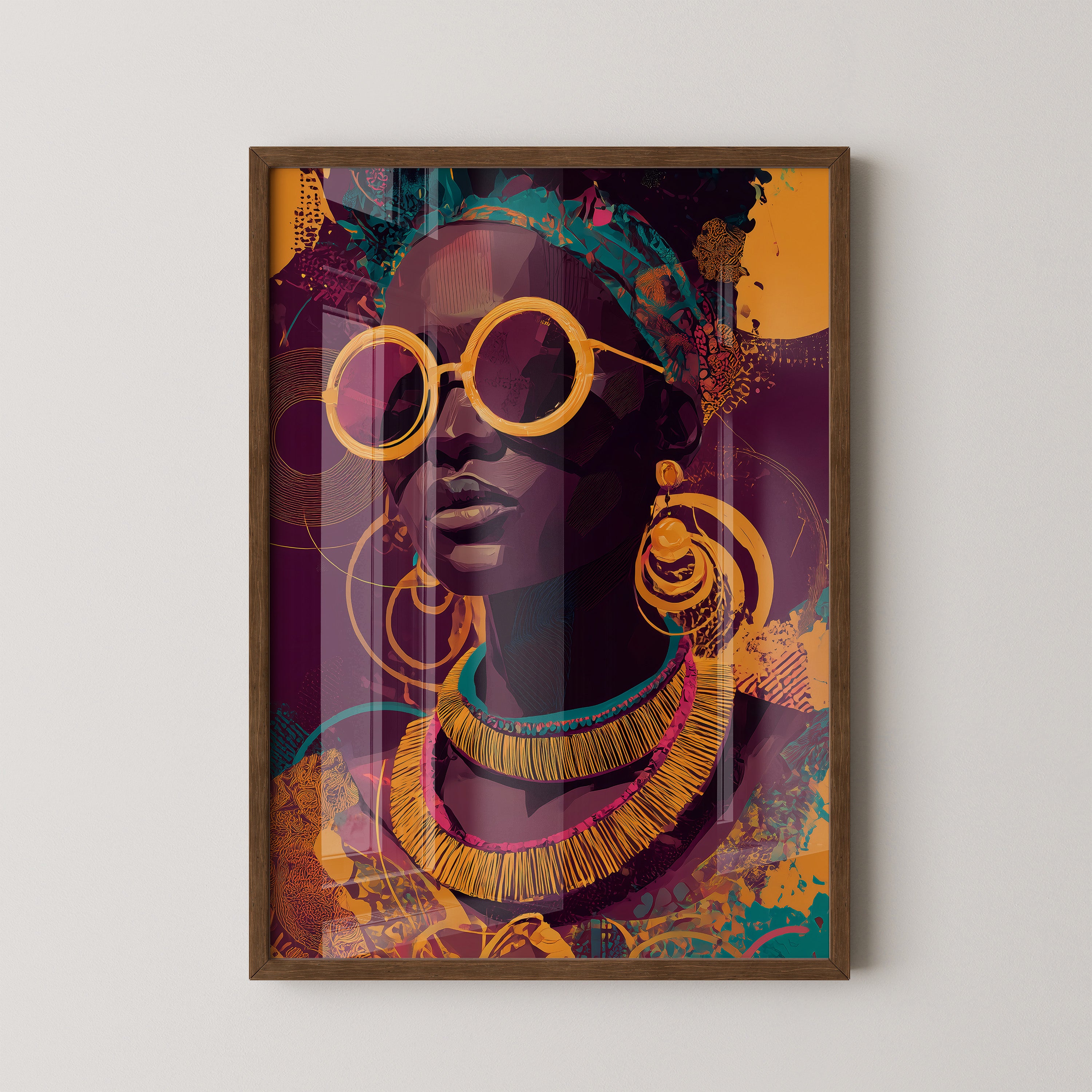 Frau mit Sonnenbrille Pop Art