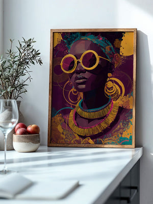 Frau mit Sonnenbrille Pop Art