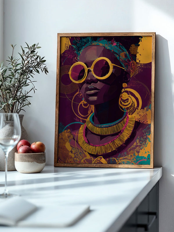 Frau mit Sonnenbrille Pop Art