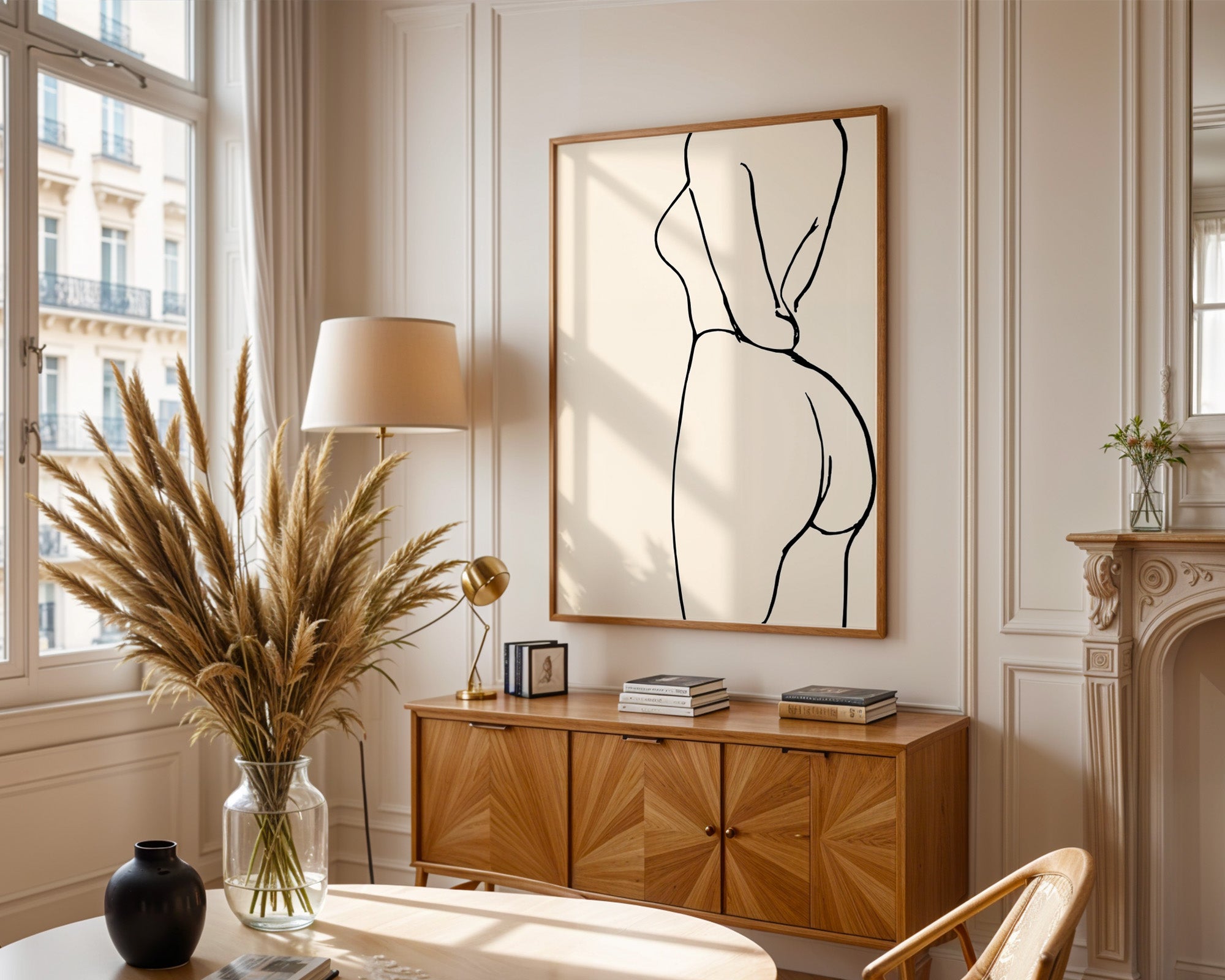 Minimalistische Aktstudie Linienstil